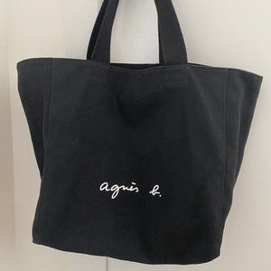 Agnes b. Cotton Canvas tote bag Black Unisex